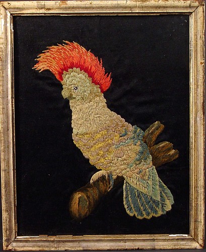 Inventory: A British Woolwork of a Parrot, Circa 1865, SOLD &bull;