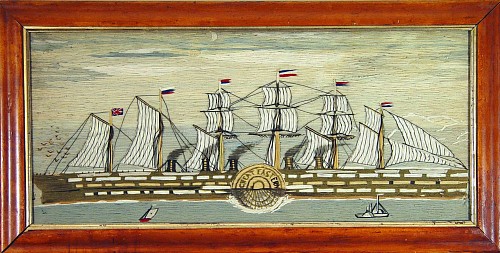 A Sailor's Woolwork Picture of The Great Eastern, Circa 1865 SOLD &bull;