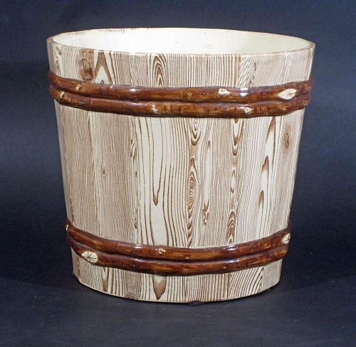 Inventory: A Fine Large Creil & Montereau Faux Bois Pottery Jardini&Atilde;&uml;re, Circa 1876-1884, SOLD &bull;