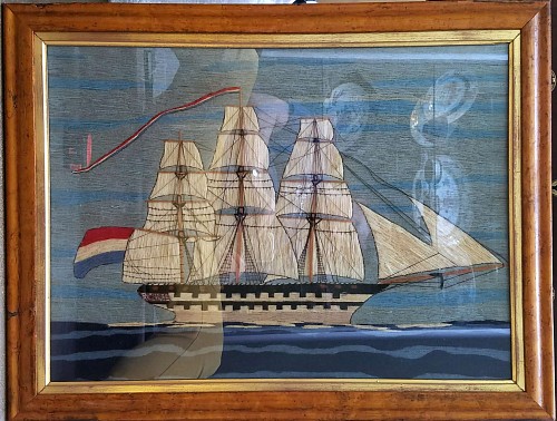 A Sailor's Woolwork of a Dutch Ship, Circa 1875-95. SOLD &bull;
