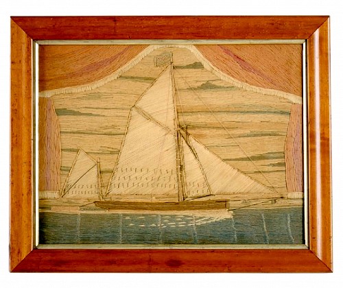 Inventory: British Sailor's Woolwork of a Bowspirit Thames Barge, Circa 1870., SOLD &bull;