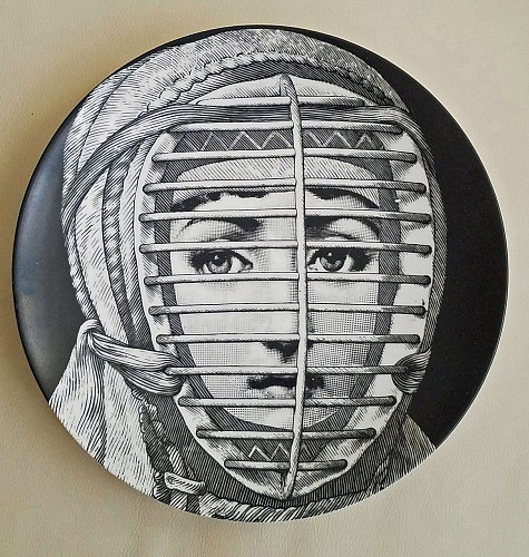 Piero Fornasetti Fornasetti Tema E Variazioni  Plate,  Number 290, Based on the iconic image of Lina Cavalieri. Atelier Fornasetti. SOLD &bull;