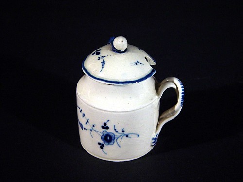 Inventory:  Villeroy & Bosh, French Pottery Pearlware Covered Wet Mustard Pot, Villeroy & Bosh, Circa 1790-1810, $450