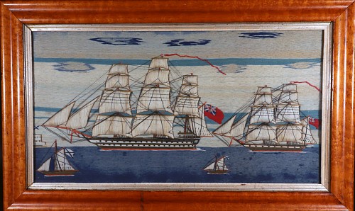 Sailor's Woolwork British Sailor's Woolwork of Four ships including Two Royal Navy Ships, 1875 SOLD &bull;