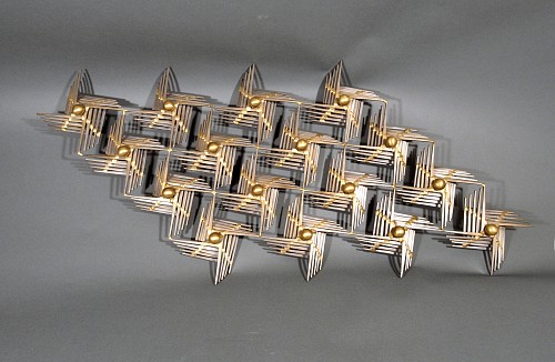 Ron Schmidt Modernist Geometric Wall Sculpture, signed Ron Schmidt, 1960-70s SOLD &bull;
