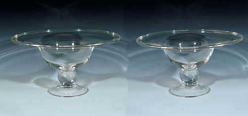 Inventory: Mid-century Glass Footed Compotes, Circa later/mid 20th Century, $750
