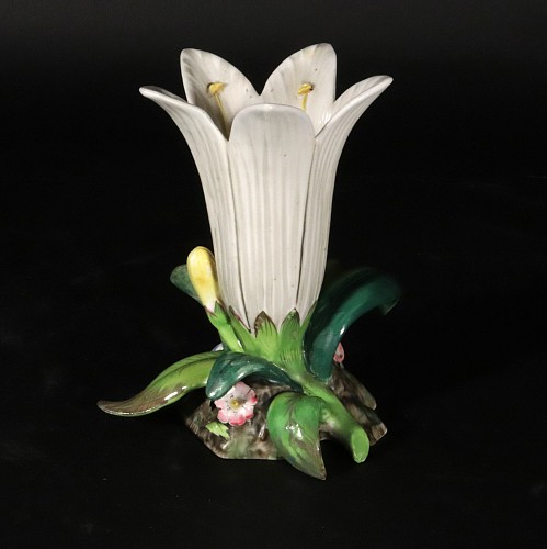 British Porcelain English Staffordshire Porcelain White Lily Vase, 1840 SOLD &bull;