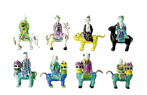 Inventory:  Chinese Export Porcelain, Chinese Export Porcelain Immortals Riding Exotic Beasts, 1770-85, SOLD &bull;