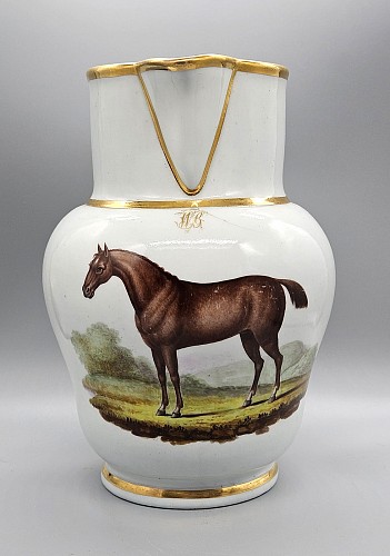 Inventory:  Flight & Barr Worcester, Flight & Barr Worcester Porcelain Tankard decorated with a Horse, 1820, SOLD &bull;