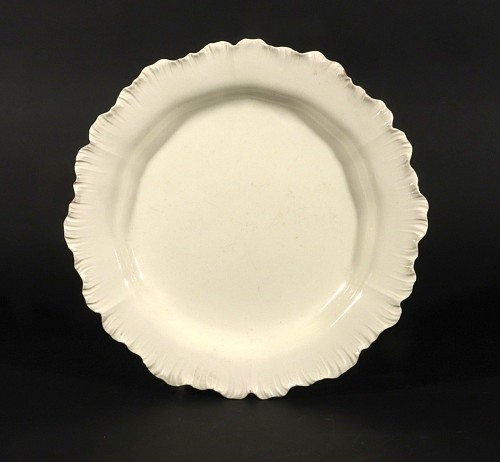 Creamware Pottery English Shell-edge Creamware Pottery Plate, 1775-85 SOLD &bull;
