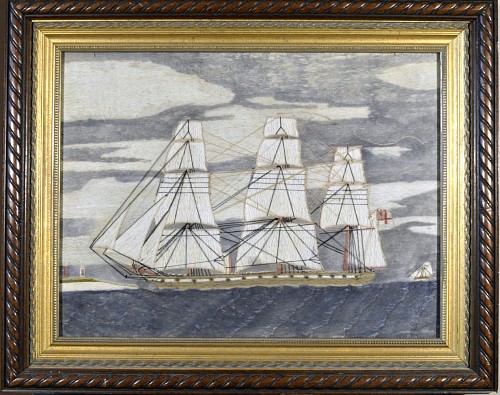 Inventory:  Sailor's Woolwork, Sailor's Woolwork (woolie) of a Royal Navy Frigate, 1870, SOLD &bull;