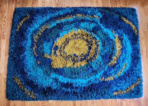 Inventory:  Ege T&Atilde;&brvbar;pper Raya Rug, Ege T&Atilde;&brvbar;pper Sun Burst Rya Rug, Late 1960s-early 1970s, $5,000