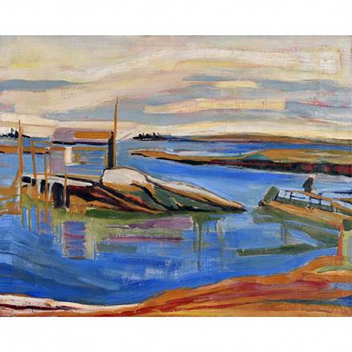 Janet Sullivan Turner "Stonington, Maine" Painting by Janet Sullivan Turner, Oil on Canvas., 1965 SOLD &bull;