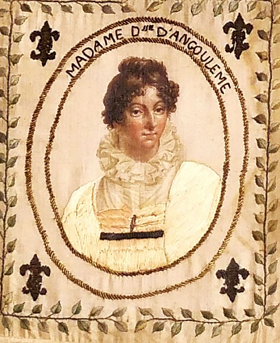 Silkwork French Royal Painted Silk Textile Portrait, Marie Th&Atilde;&copy;r&Atilde;&uml;se of France, Eldest daughter of Louis XVI and Marie Antoinette, Mid-19th Century $2,500