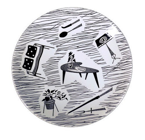 Ridgway Potteries Homemaker Pattern Plate designed by Enid Seeney for the Ridgway Potteries, 1960's $225