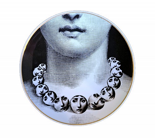 Inventory:  Piero Fornasetti, Piero Fornasetti for Rosenthal | "Tema e Variazioni" Plate, Motiv 16, 'The Necklace', 1980s, SOLD &bull;