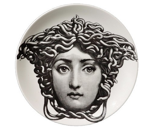 Fornasetti Atalier Fornasetti Porcelain Themes & Variation Plate, Number 217, 1990s SOLD &bull;