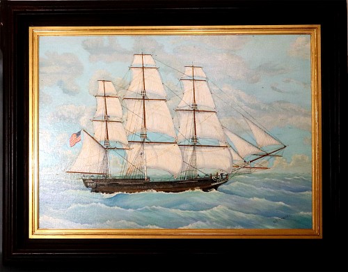 Inventory: W. B. Robedee (American, active 20th century), Large Marine Painting of the Frigate Essex by Will B. Robedee, 1976, SOLD &bull;