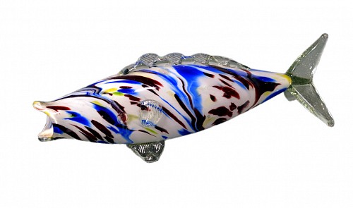 Murano Glass Murano Glass End of Day Fish Sculpture, 1960's $150
