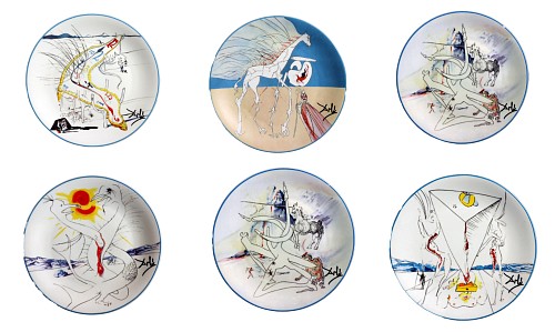 Inventory:  Salvador Dali, Cosmic Surrealism: Salvador Dal&Atilde;&shy;'s 'La Conqu&Atilde;&ordf;te du Cosmos' Plates, 1970s, $2,000