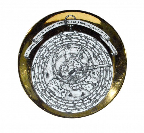 Inventory:  Piero Fornasetti, Vintage Piero Fornasetti Porcelain Astrolabe Plate, #5 in Series, 1960s-mid 1970s, $400
