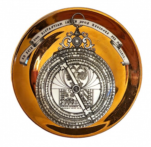 Inventory:  Piero Fornasetti, Vintage Piero Fornasetti Porcelain Astrolabe Plate, #9, 1960s-mid 1970s, $400