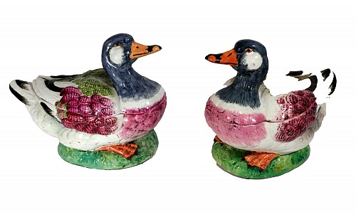 Mid-century Modern Faience Tureens in the form of a Duck, A Pair, 20th Century $8,500