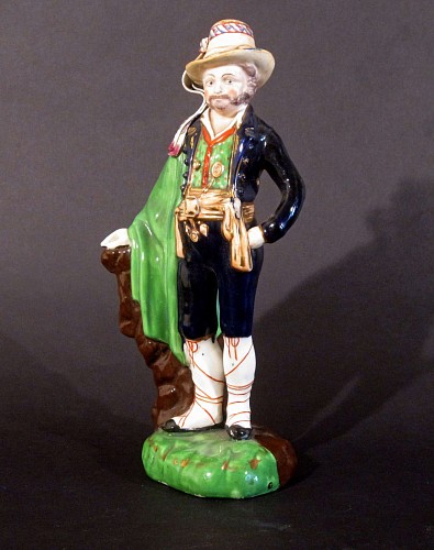 Inventory:  Dudson Factory, The Brigand"": Antique Dudson Staffordshire Porcelain Figure, Circa 1828, $1,250