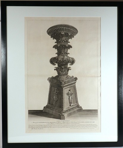 Giovanni Piranesi Monumental Antiquity: Giovanni Battista Piranesi Engraving of a Candelabrum, 18th Century $1,500