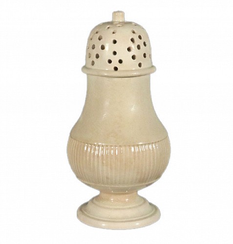 Inventory:  Creamware Pottery, English 18th century Plain Creamware Pounce Shaker, 1775, $1,250
