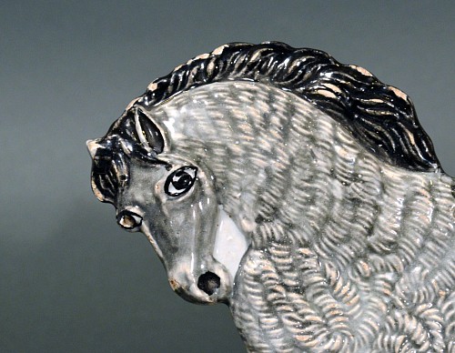 Rorstrand Continental Faience Plaque in the from of a Horse, Probably Rorstrand, Sweden, Circa 1840 $950