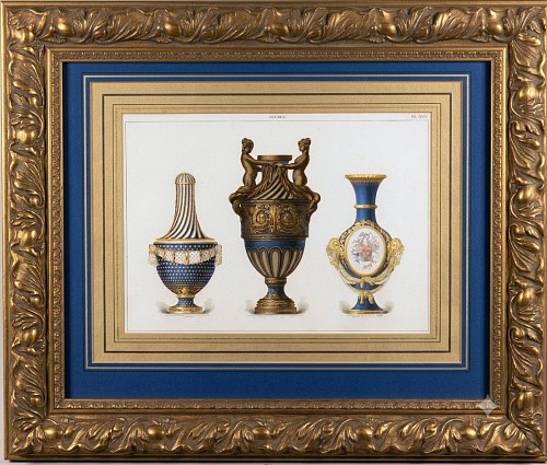 Inventory:  Print, &Atilde;douard Garnier Lithograph of S&Atilde;&uml;vres Porcelain Vases, Plate XXV, 1892, $850