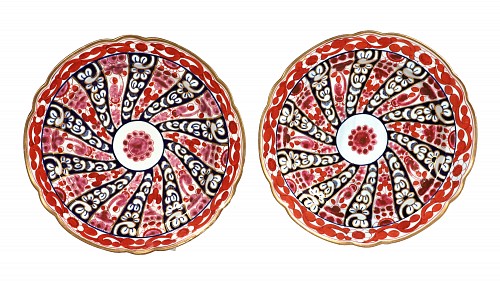 Inventory:  Flight & Barr Worcester, Flight & Barr Worcester Large Queen Charlotte Pattern Porcelain Plates, 1792-1804, SOLD &bull;