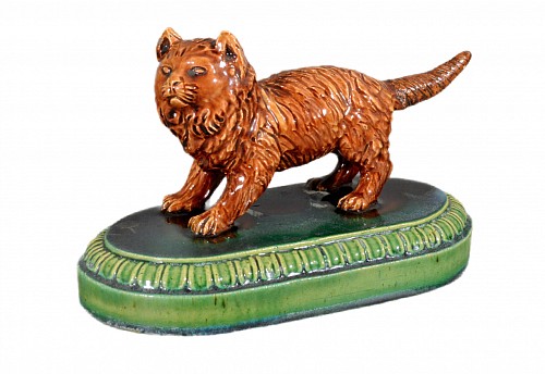 Inventory:  Majolica, Majolica Model of a Cat, Possibly William Brownfield, 1880, $1,500