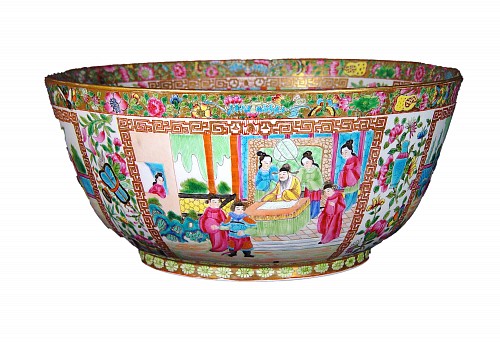 Edme Samson et Cie, Paris, Rose Canton Porcelain Punch Bowl, Edme Samson et Cie, Paris, Circa 1880 $9,500